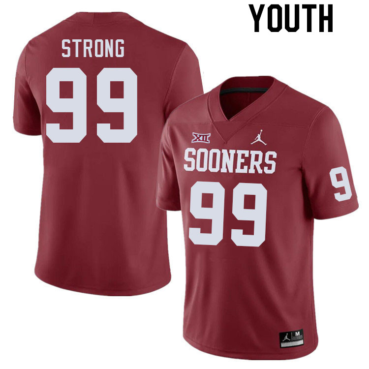 Youth #99 Markus Strong Oklahoma Sooners College Football Jerseys Stitched Sale-Crimson